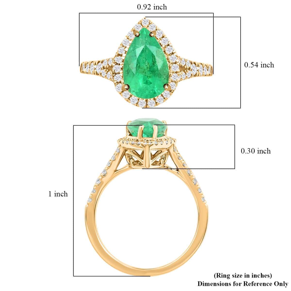 Certified and Appraised Iliana 18K Yellow Gold AAA Boyaca Colombian Emerald and G-H SI Diamond Halo Ring (Size 10.0) 2.00 ctw image number 5