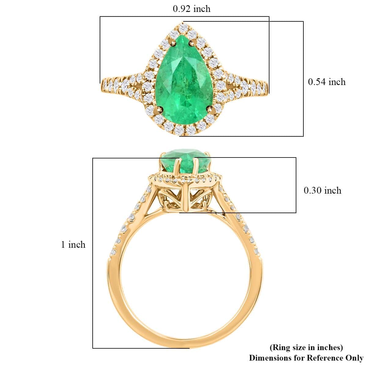 Certified and Appraised Iliana 18K Yellow Gold AAA Boyaca Colombian Emerald and G-H SI Diamond Halo Ring (Size 6.0) 2.00 ctw image number 5