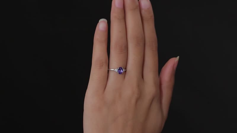 AAA Tanzanite, Moissanite 3 Stone Ring in Platinum Over Sterling Silver (Size 7.0) 1.10 ctw