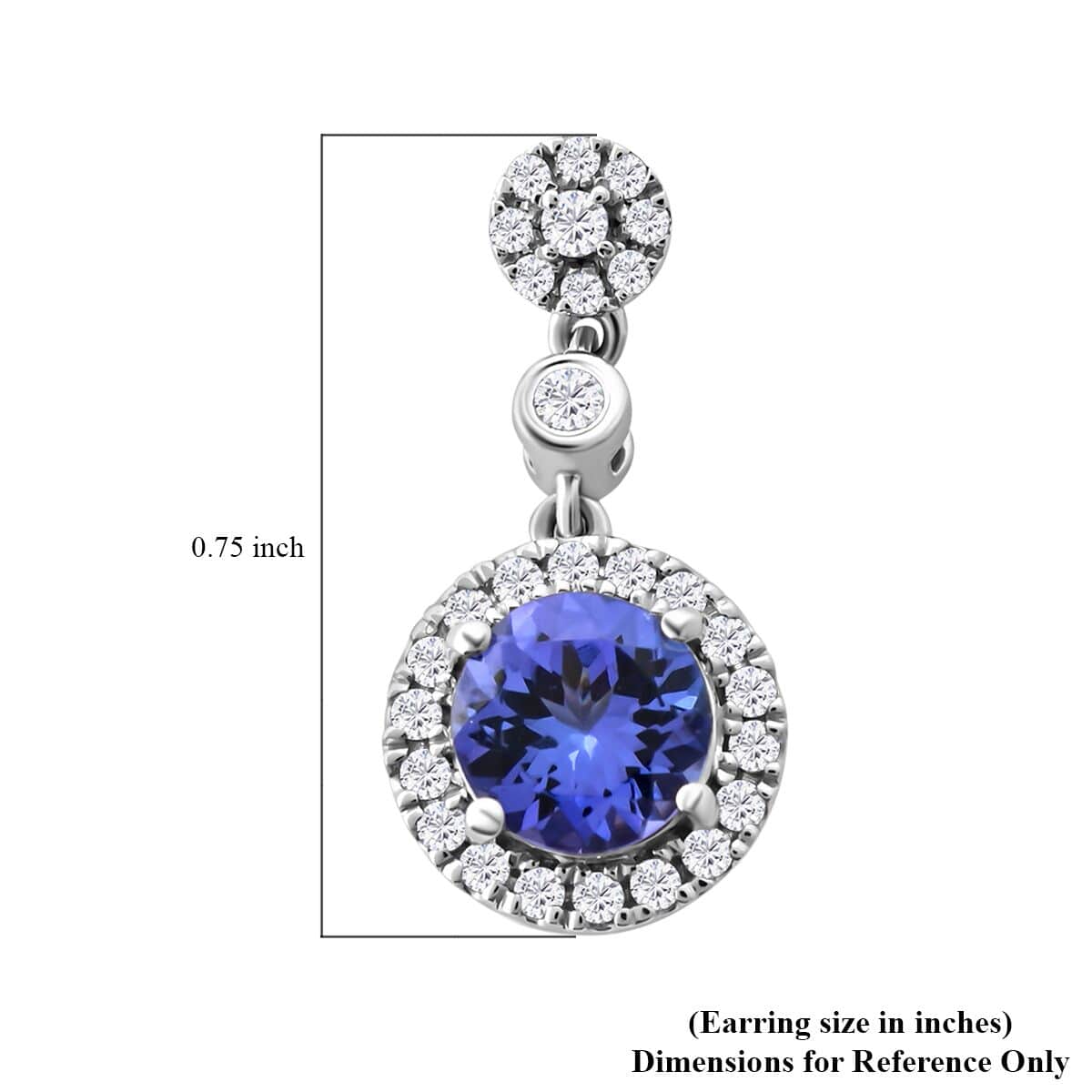 Certified & Appraised Rhapsody 950 Platinum AAAA Tanzanite and E-F VS Diamond Halo Earrings 2.25 ctw image number 4