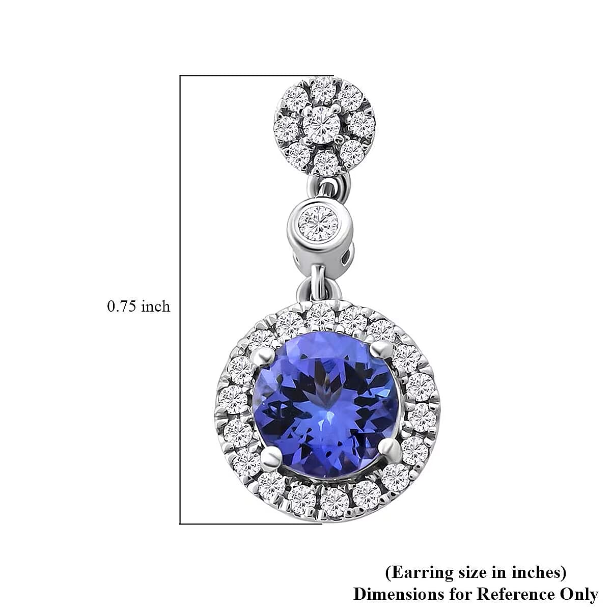 Certified & Appraised Rhapsody 950 Platinum AAAA Tanzanite and E-F VS Diamond Halo Earrings 2.25 ctw image number 5