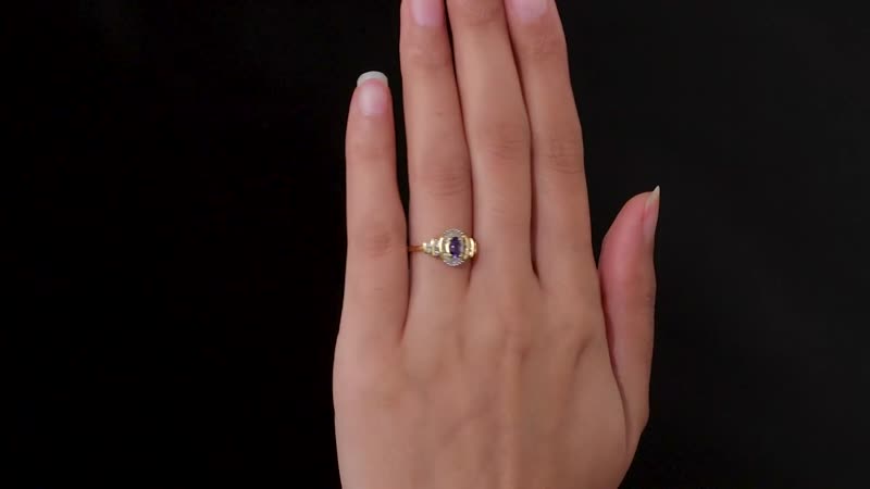 AAA Tanzanite and Diamond Ring in Vermeil Yellow Gold Over Sterling Silver (Size 10.0) 0.75 ctw