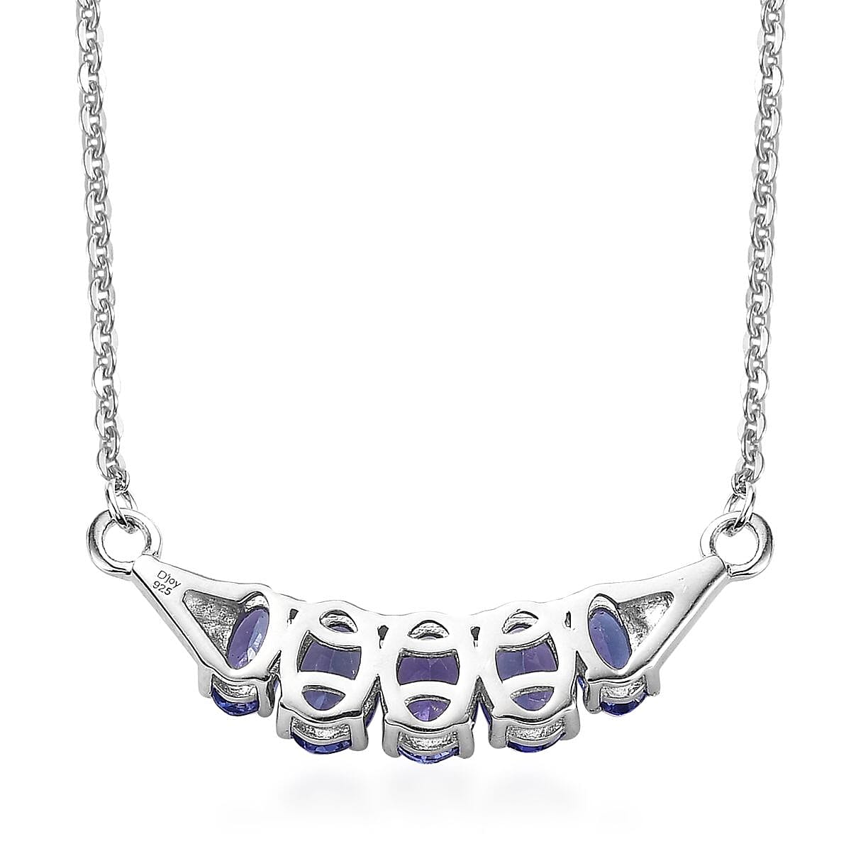 AAA Tanzanite Necklace 18-20 Inches in Platinum Over Sterling Silver 1.90 ctw