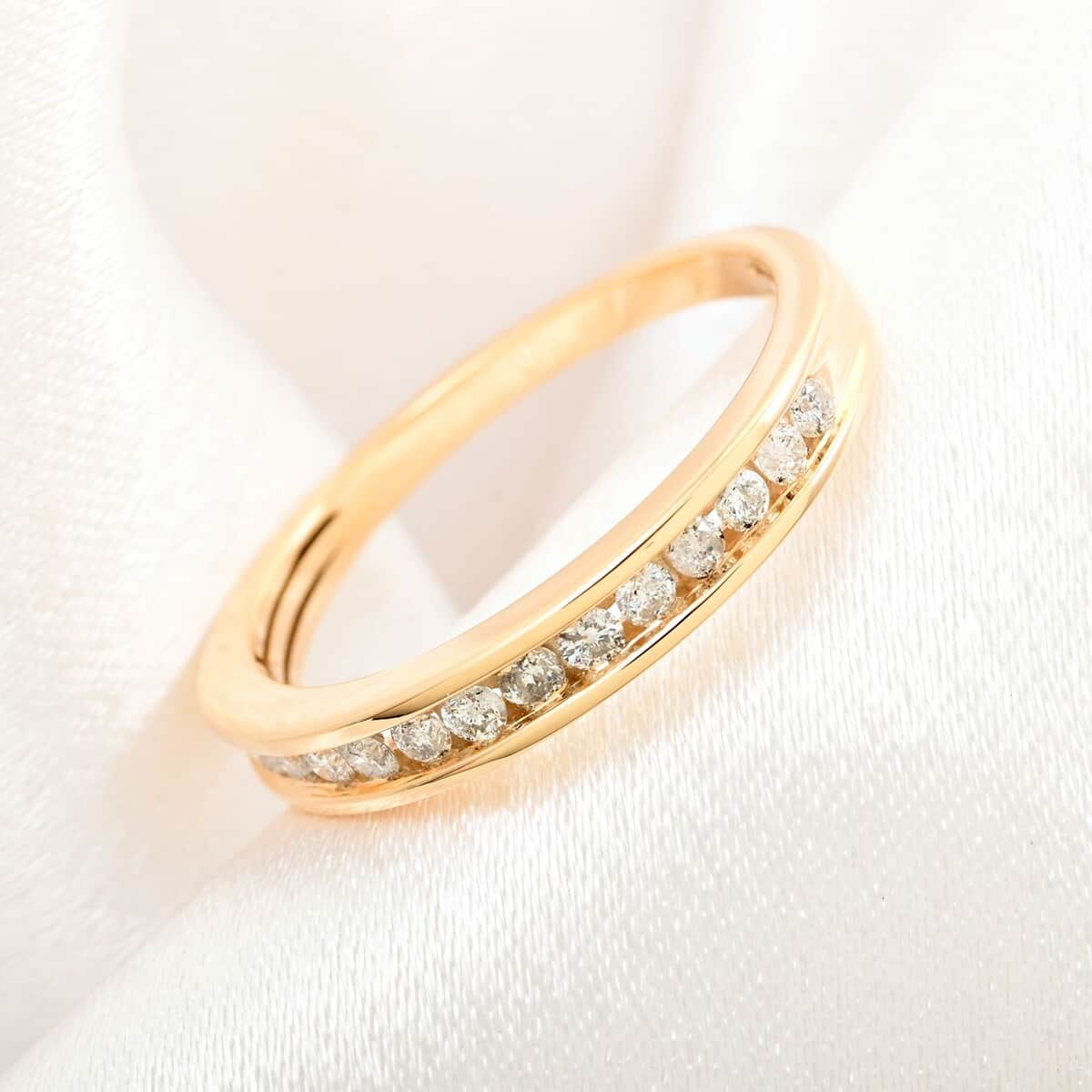 10K Yellow Gold Diamond Band Ring (Size 6.75) 0.25 ctw image number 1