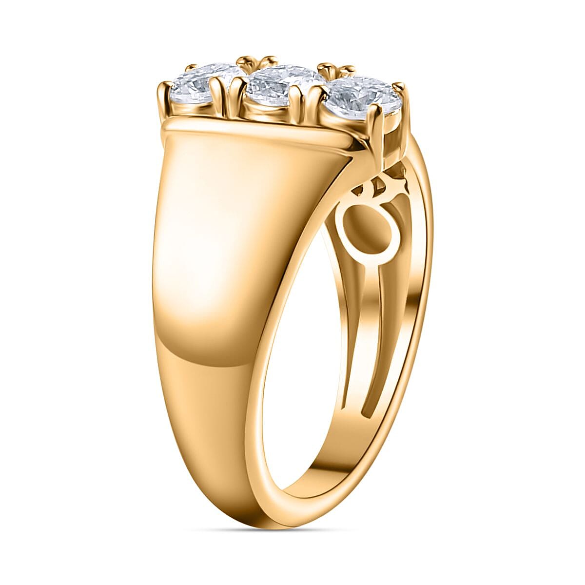 Moissanite 0.75 ctw Ring in Vermeil YG Over Sterling Silver (Size 5.5)