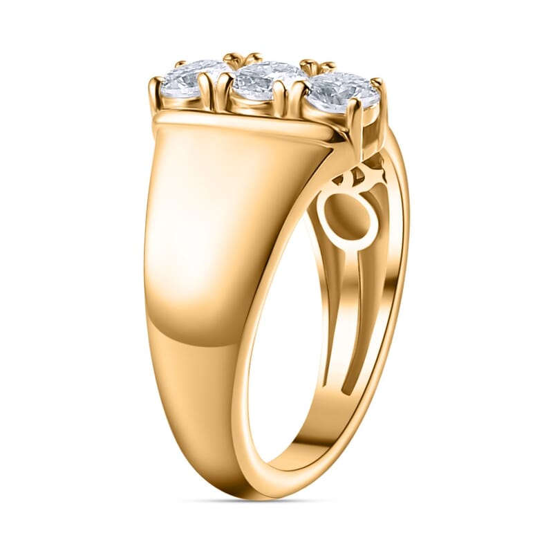 Moissanite 0.75 ctw Ring in Vermeil YG Over Sterling Silver (Size 5.5)