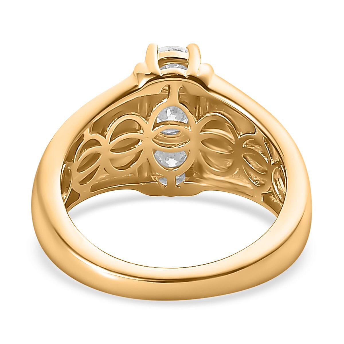 Moissanite 0.75 ctw Ring in Vermeil YG Over Sterling Silver (Size 5.5)
