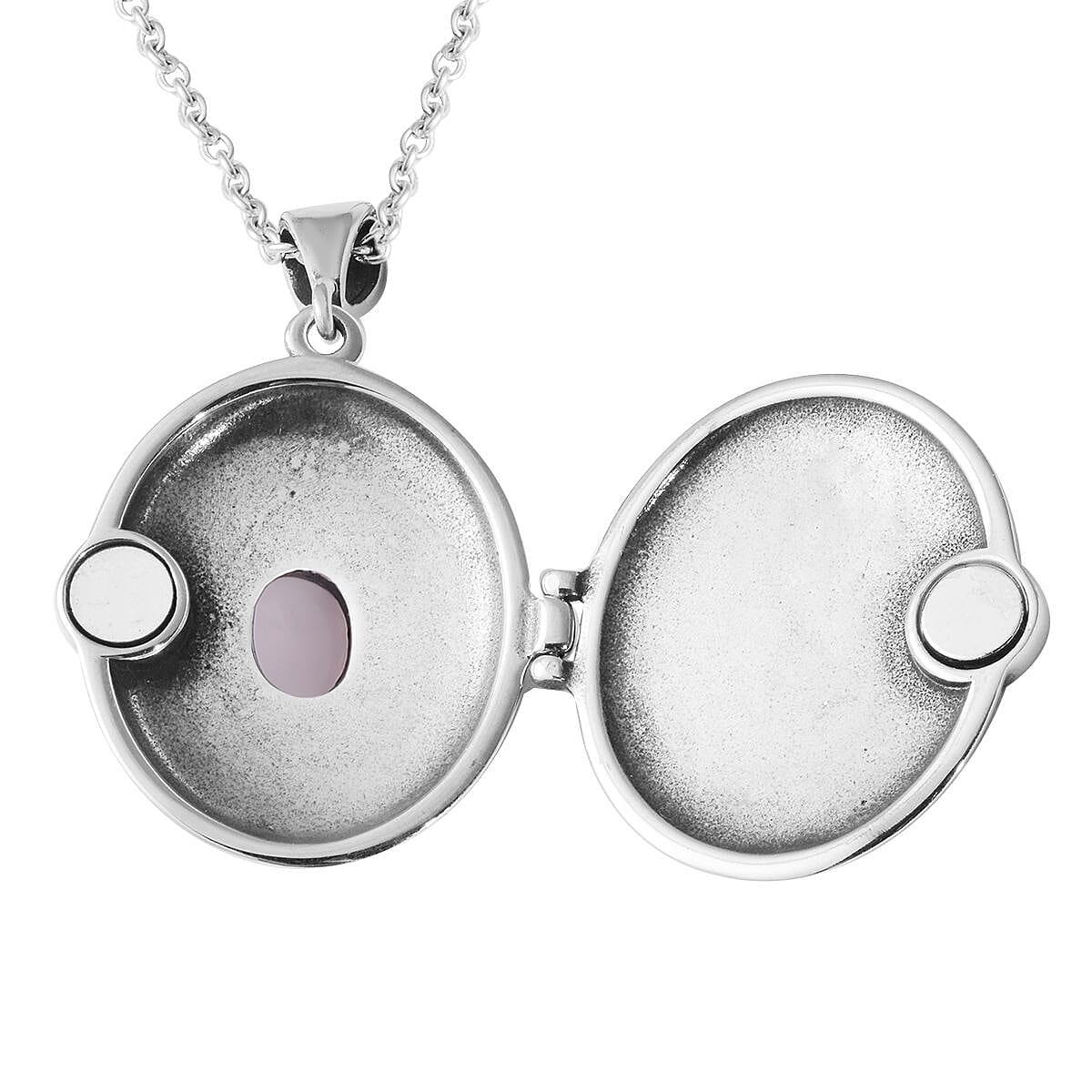 Galilea Rose Quartz Necklace 24 Inches in Stainless Steel 1.00 ctw image number 5