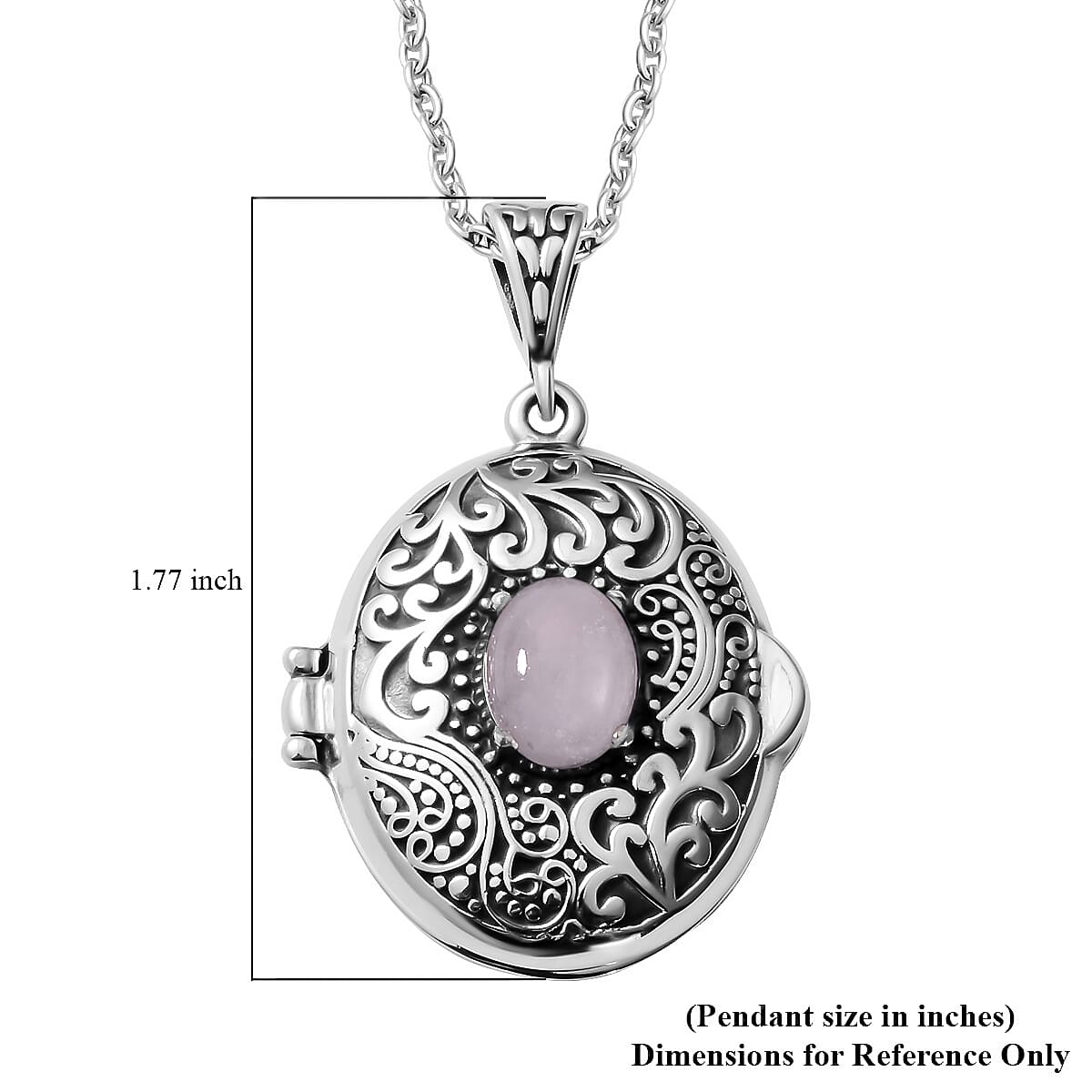Galilea Rose Quartz Necklace 24 Inches in Stainless Steel 1.00 ctw image number 7