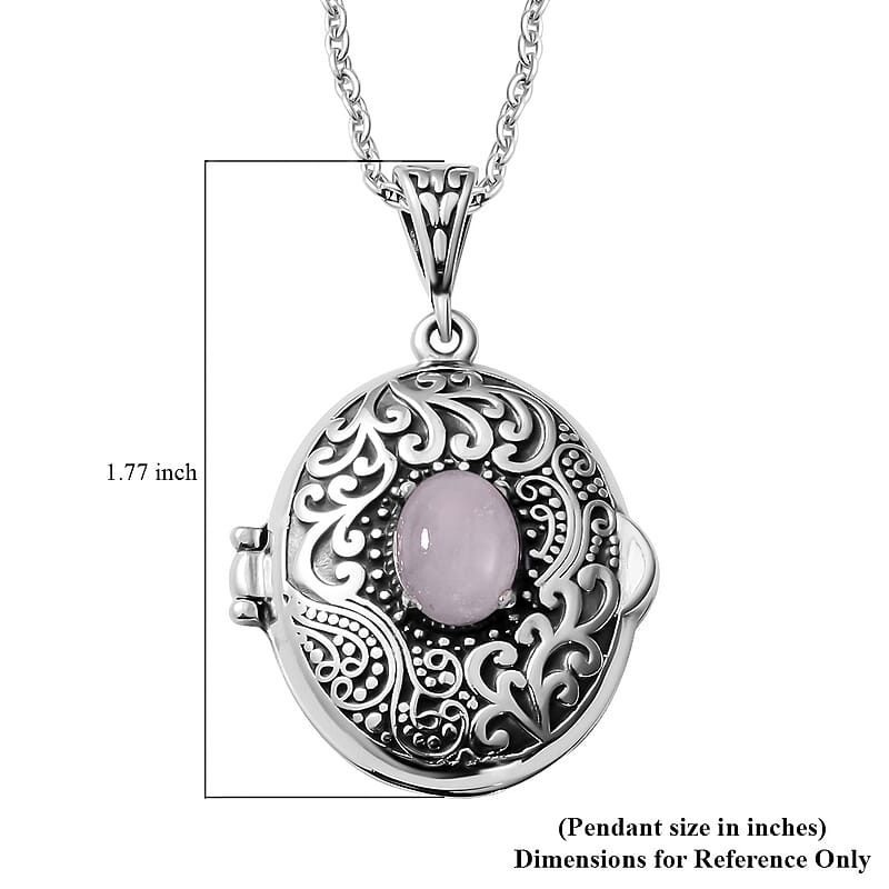 Galilea Rose Quartz Necklace 24 Inches in Stainless Steel 1.00 ctw