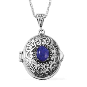 Lapis Lazuli Necklace 24 Inches in Stainless Steel 4.90 ctw