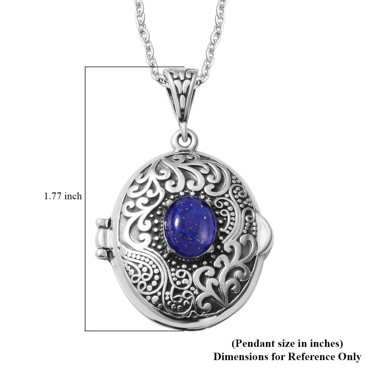 Lapis Lazuli Necklace 24 Inches in Stainless Steel 4.90 ctw image number 6