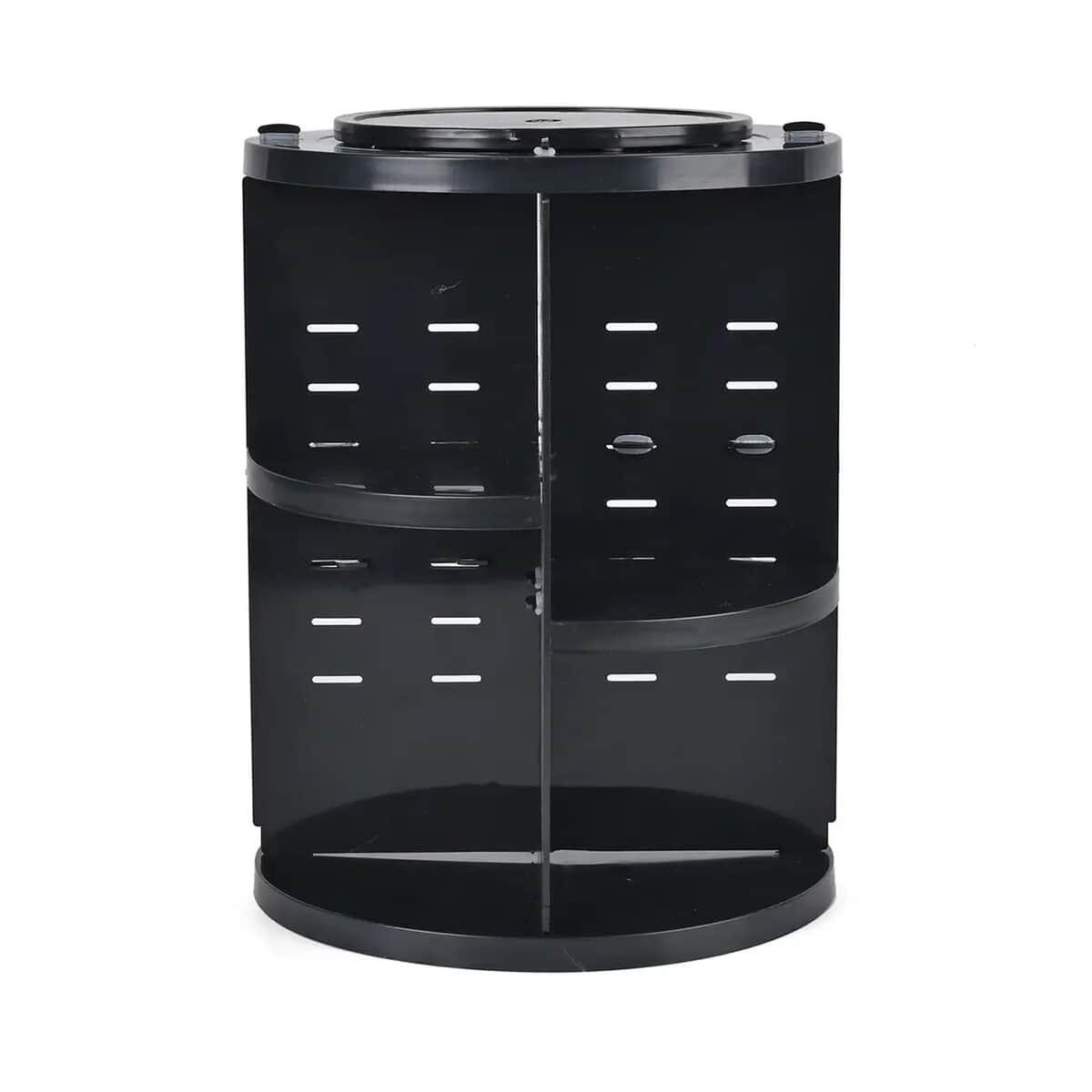 Black 360 Degree Rotating Adjustable Multi-function Makeup Organizer with Brush Holder image number 0