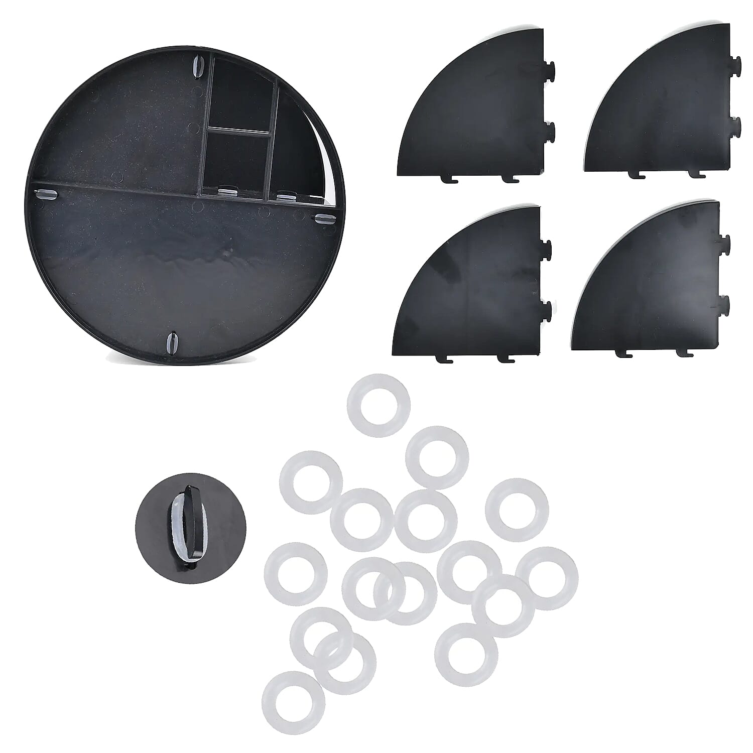 Black 360 Degree Rotating Adjustable Multi-function Makeup Organizer with Brush Holder