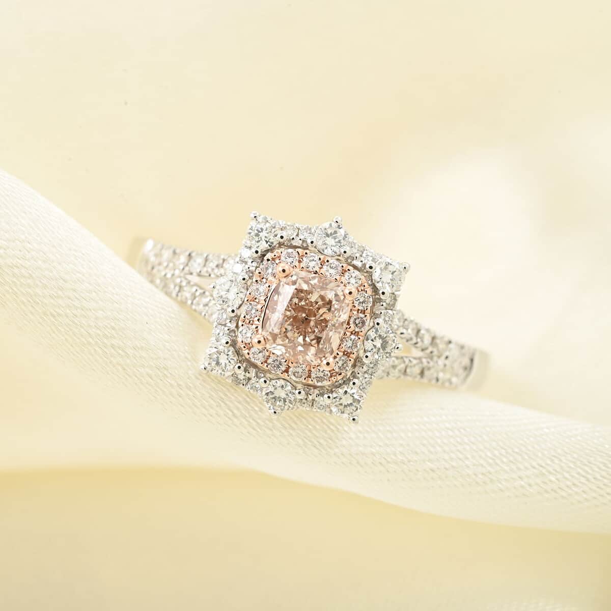 Modani 14K White & Rose Gold Natural Pink and White Diamond (SI) Ring (Size 6.0) 0.90 ctw image number 1