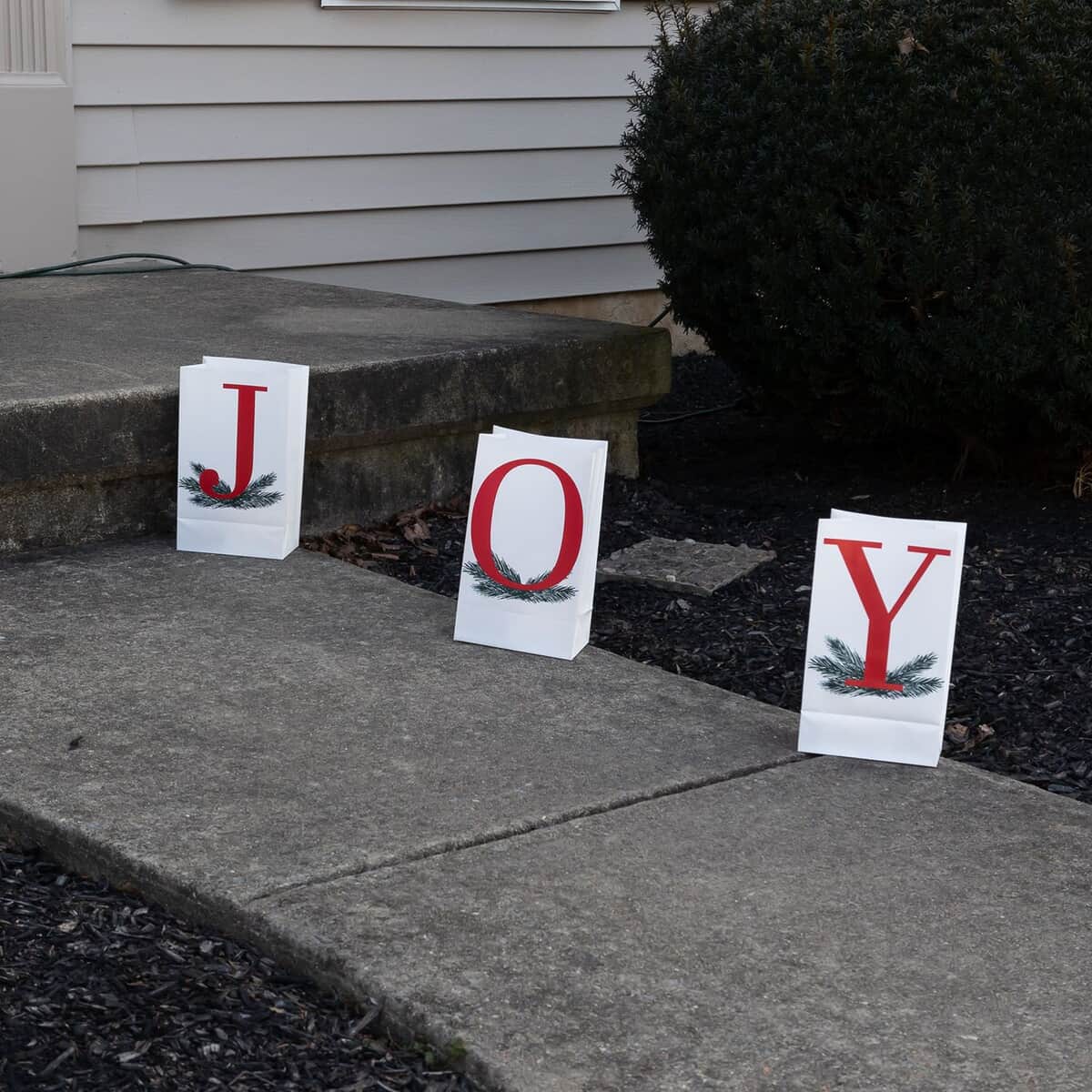 Lumabase Christmas-Battery Operated LED Luminaria Kit, JOY – Set of 6 image number 3