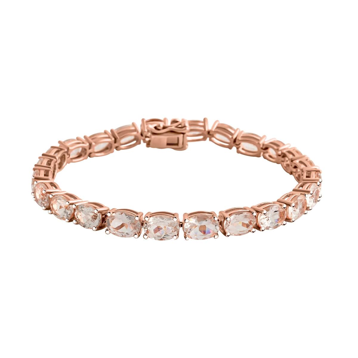 Marropino Morganite Tennis Bracelet in 14K Rose Gold Over Sterling Silver (7.00 In) 16.50 ctw image number 0