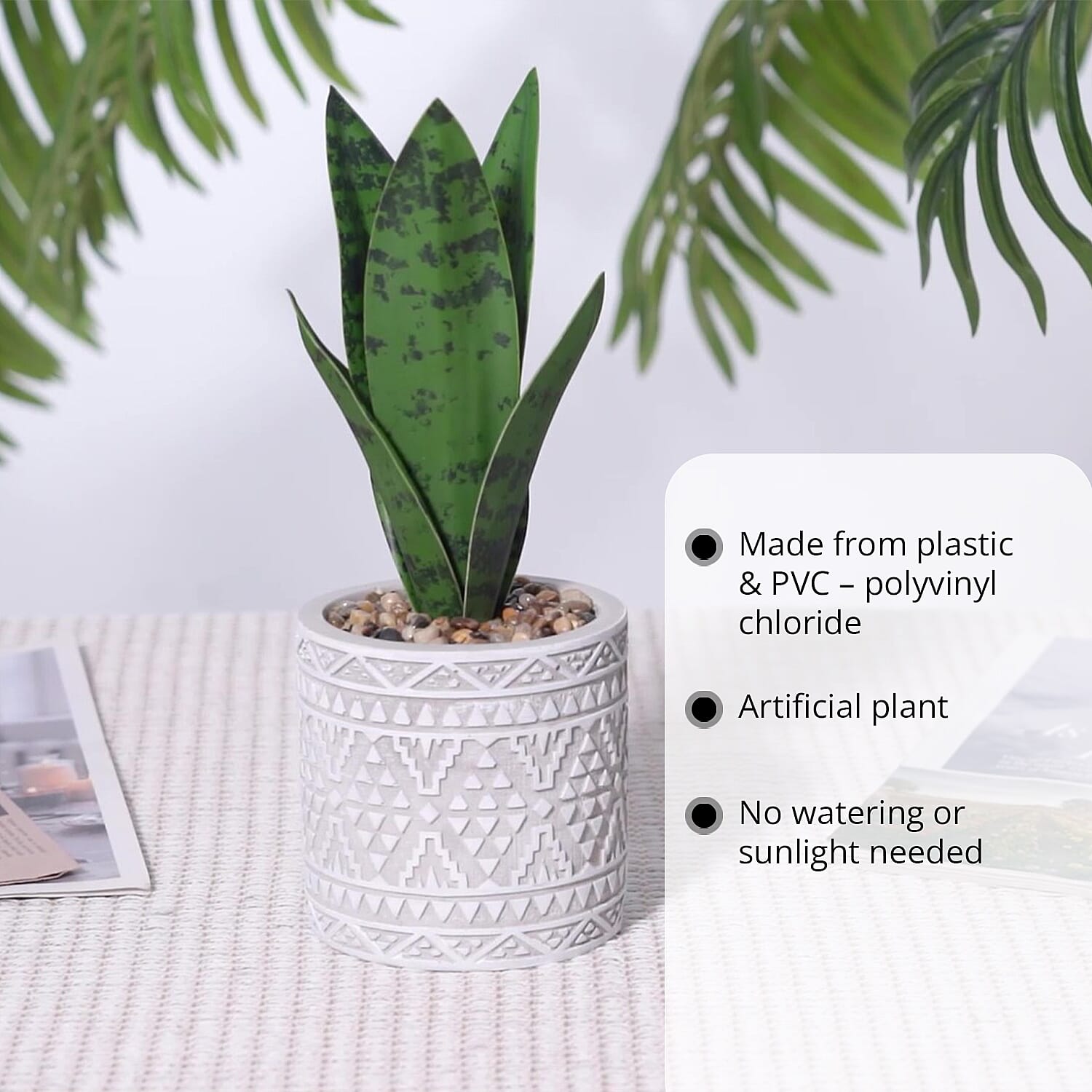 Gray Artificial Succulent Pot
