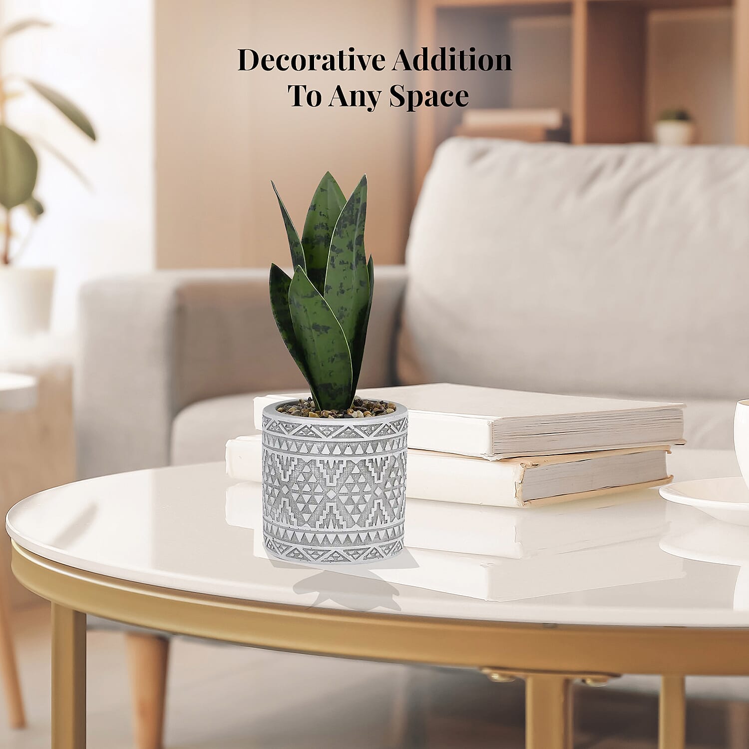 Gray Artificial Succulent Pot