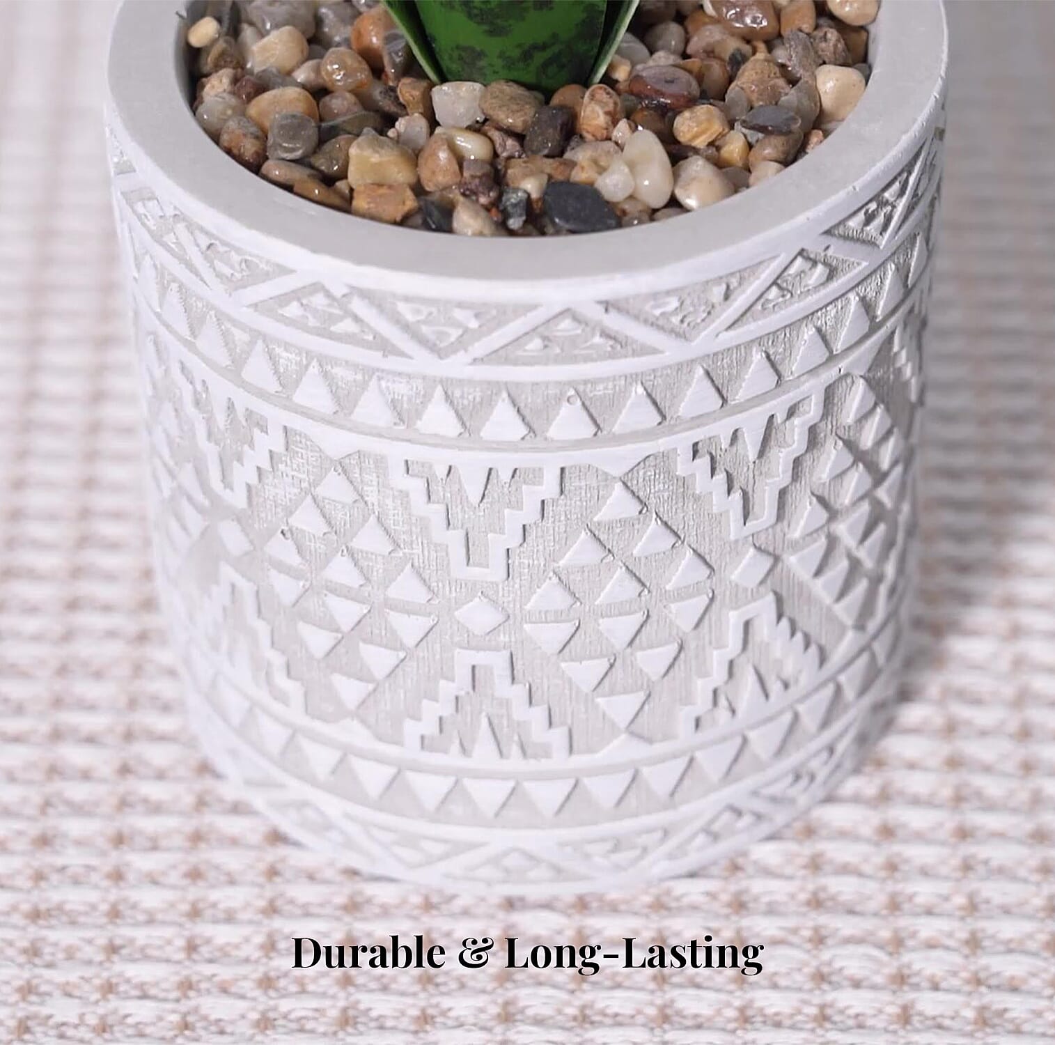 Gray Artificial Succulent Pot