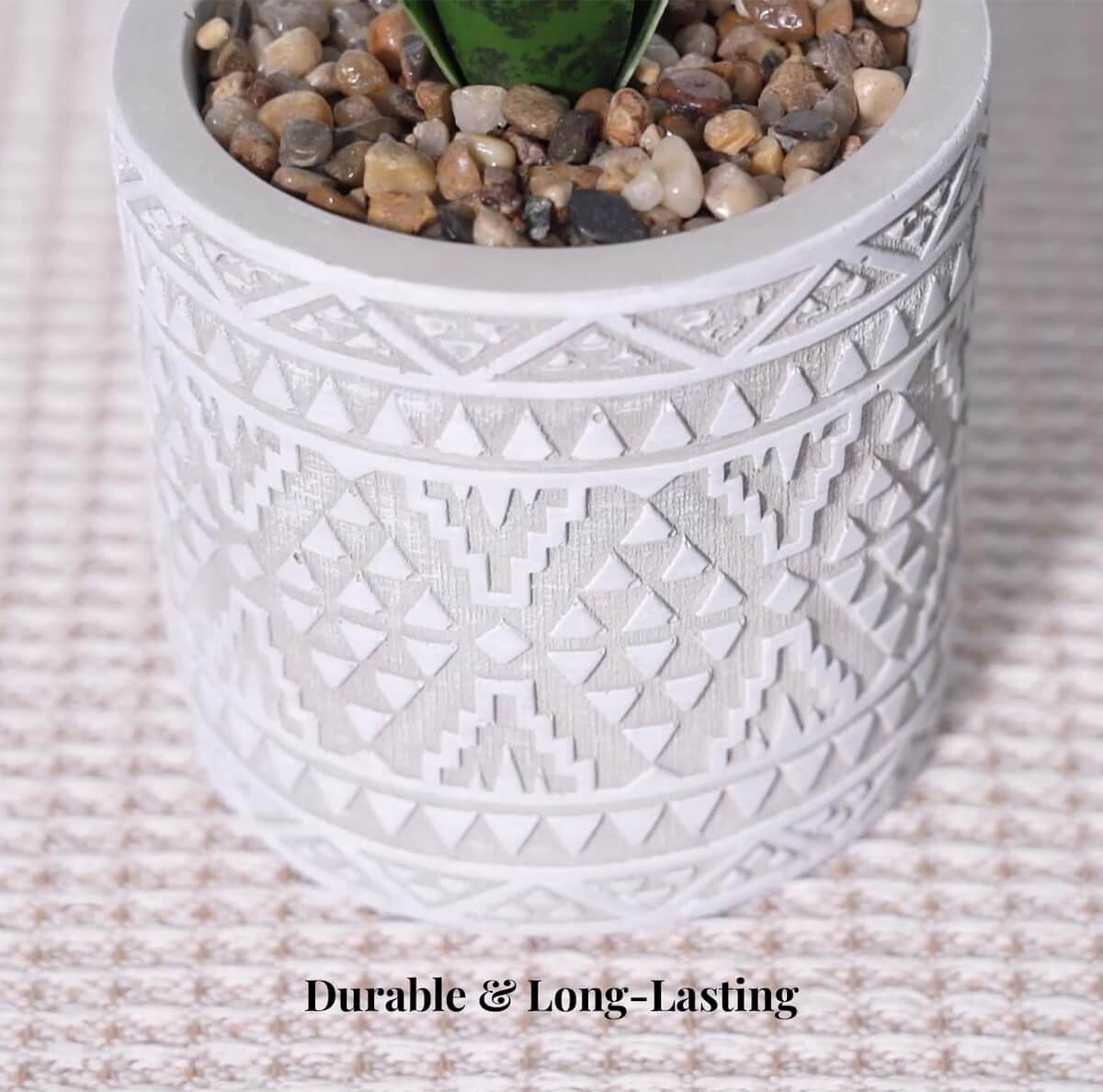 Gray Artificial Succulent Pot (3.93"x3.93"x11.25") image number 5