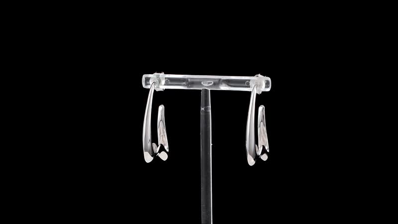 Rhodium Over Sterling Silver Earrings 6.90 Grams