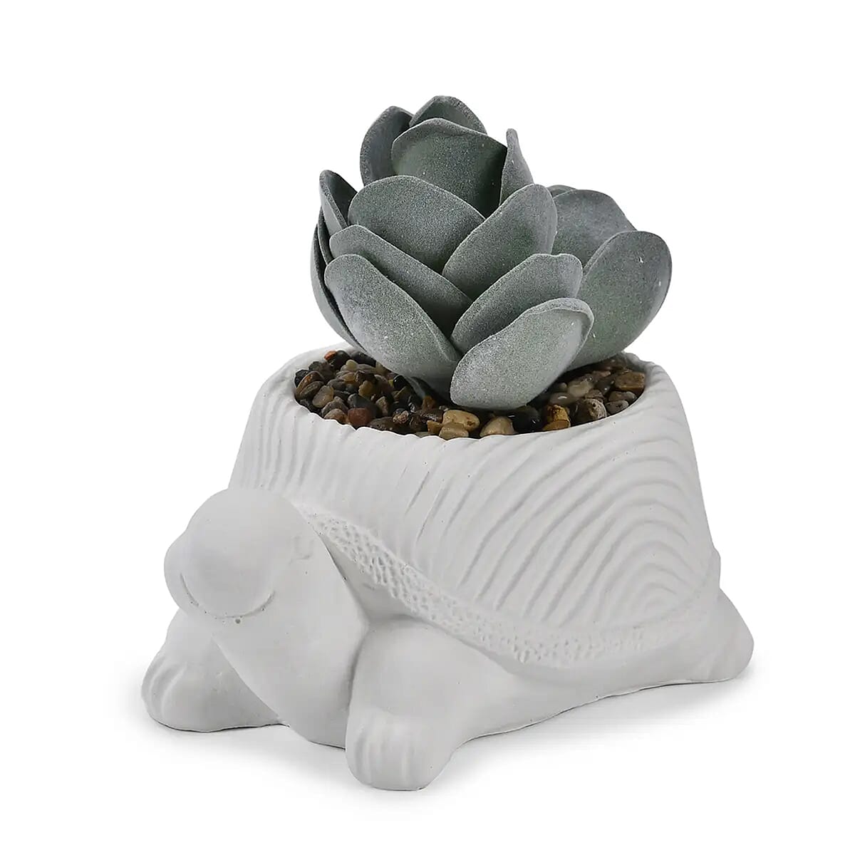 White Artificial Succulent Turtle Shape Pot image number 0