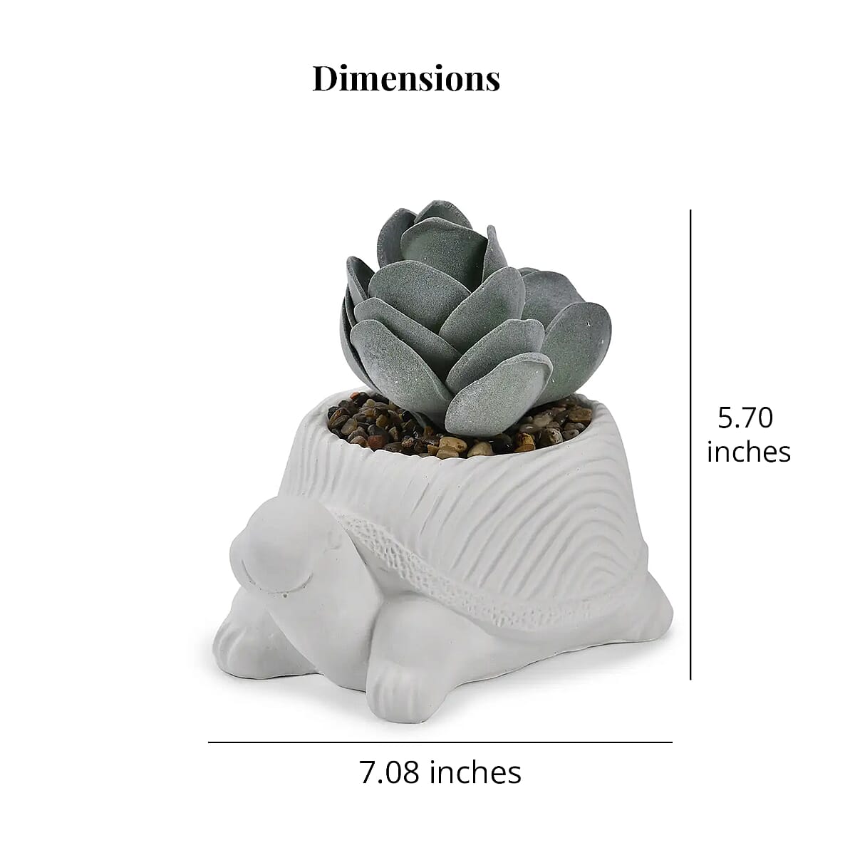 White Artificial Succulent Turtle Shape Pot image number 5