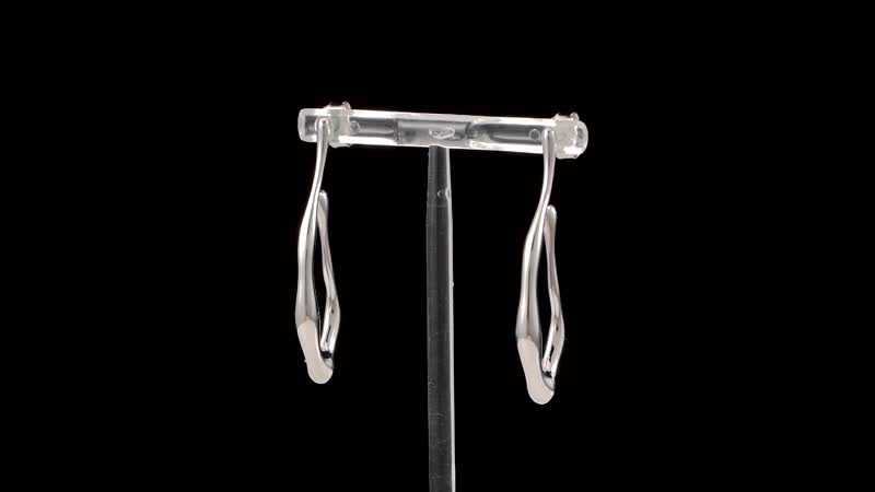 Rhodium Over Sterling Silver Earrings (8.55 g)