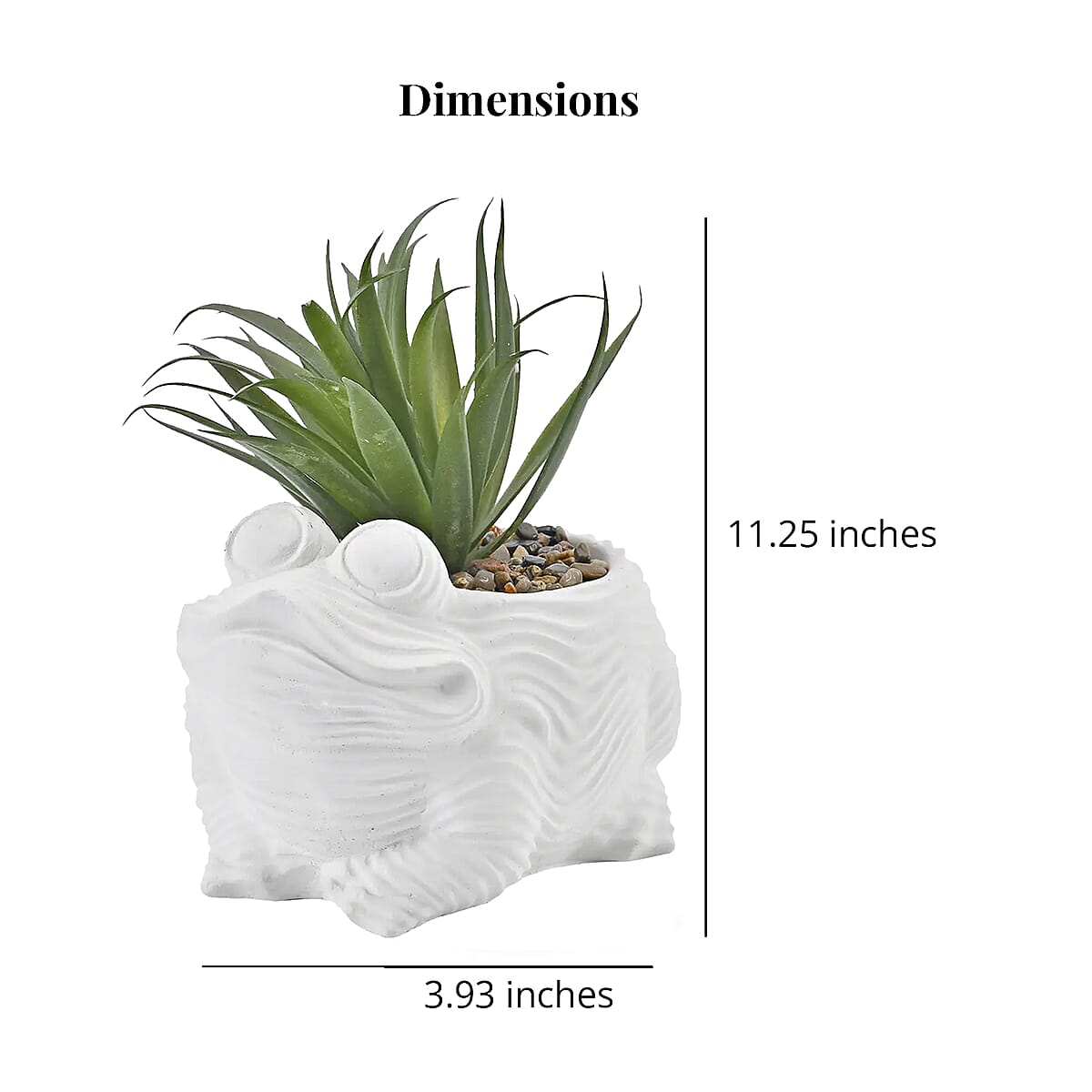 White Artificial Succulent Frog Shape Pot image number 5