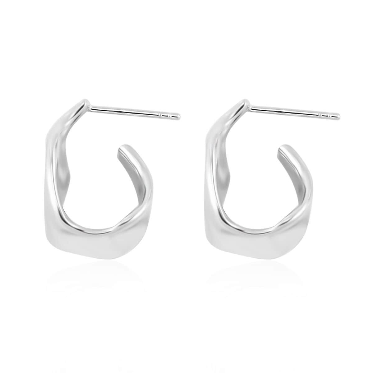 Rhodium Over Sterling Silver Earrings 7.85 Grams image number 3