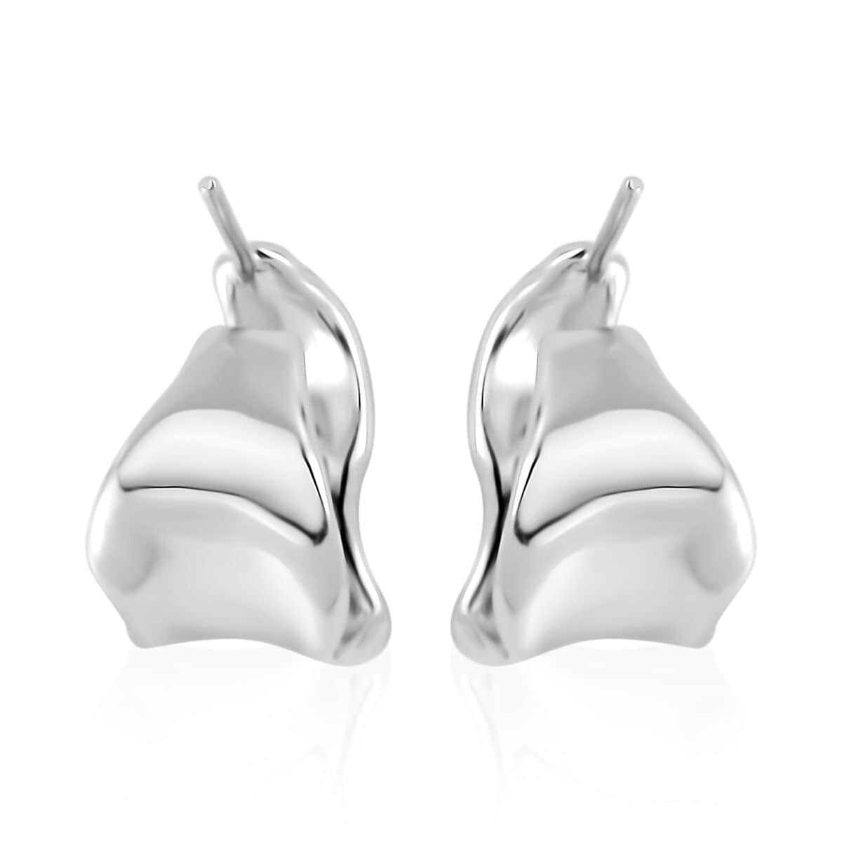 Rhodium Over Sterling Silver Earrings 7.85 Grams image number 4