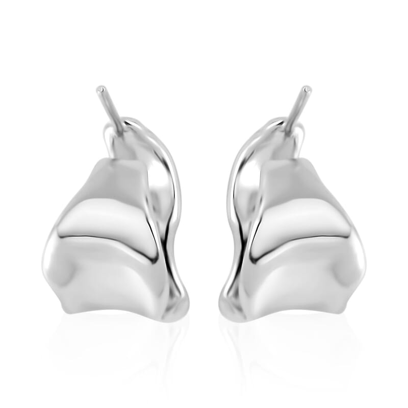 Rhodium Over Sterling Silver Earrings 7.85 Grams