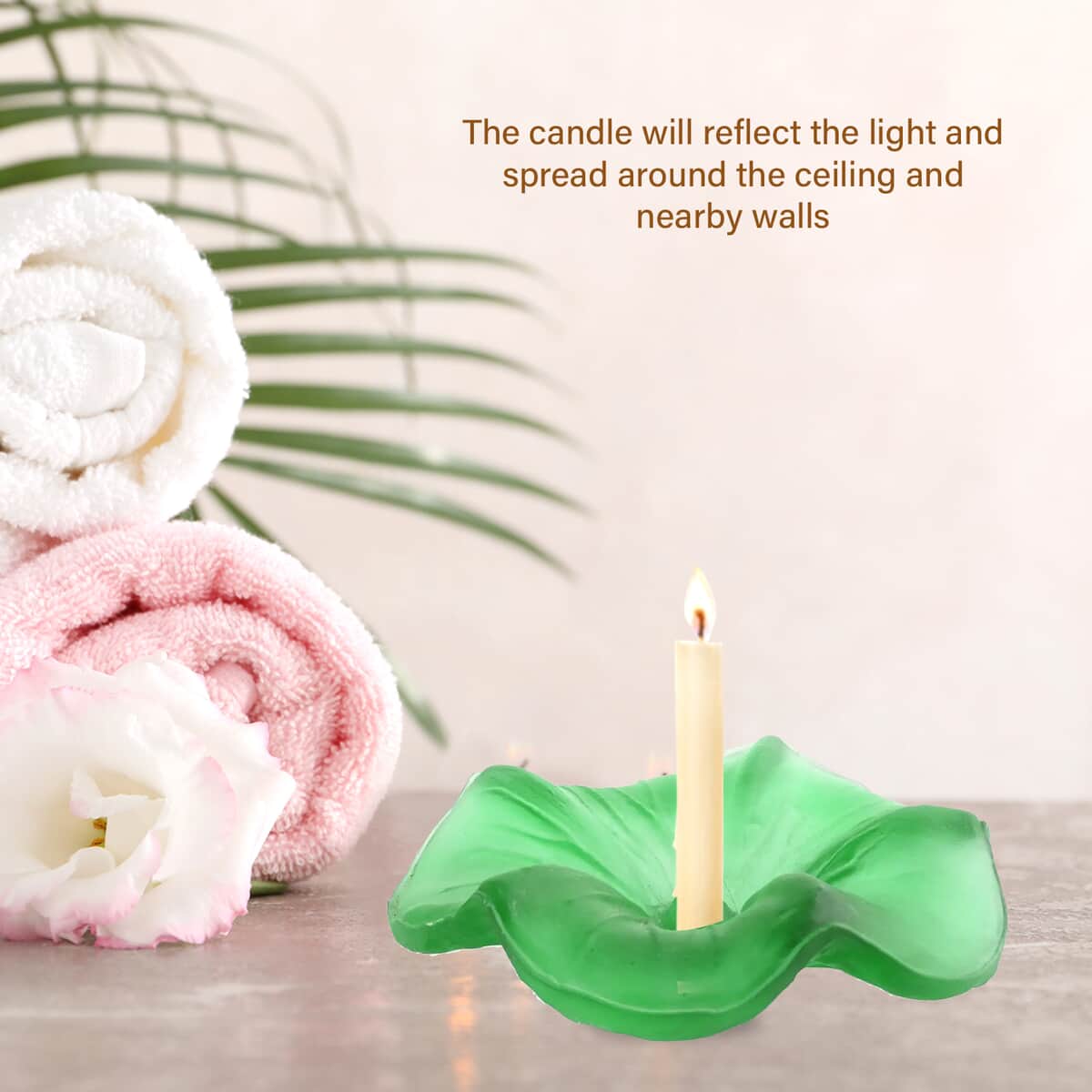 Fiori Flower Candle Holder -Green image number 1