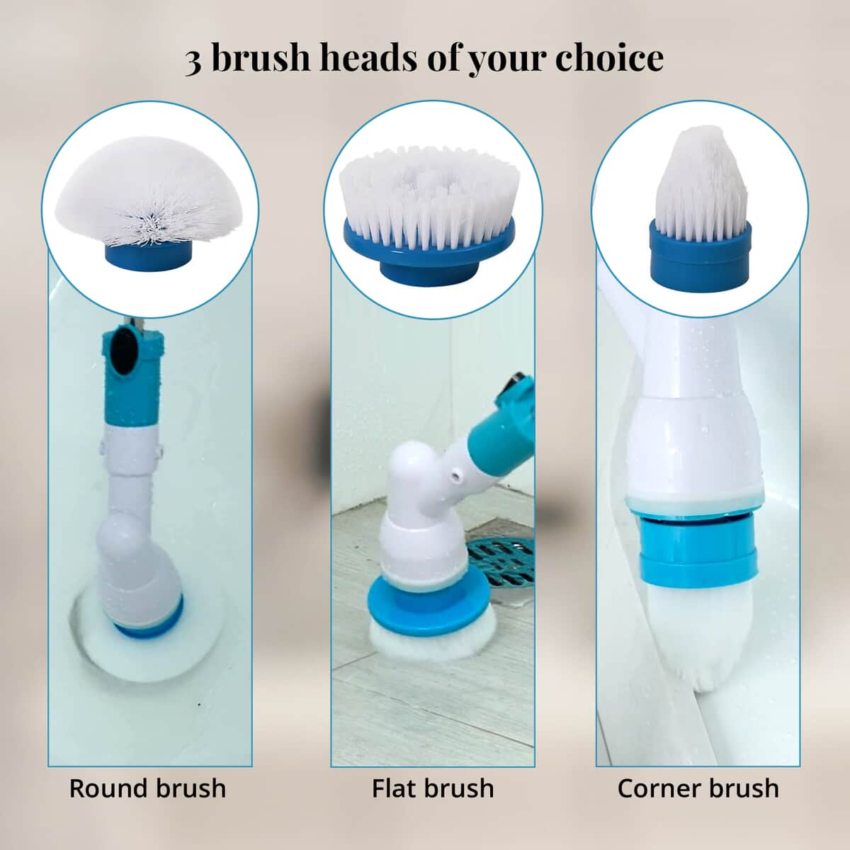 Electric Wireless Cleaning Brush Set with UL Plug (300RPM Brush Head Speed) image number 2