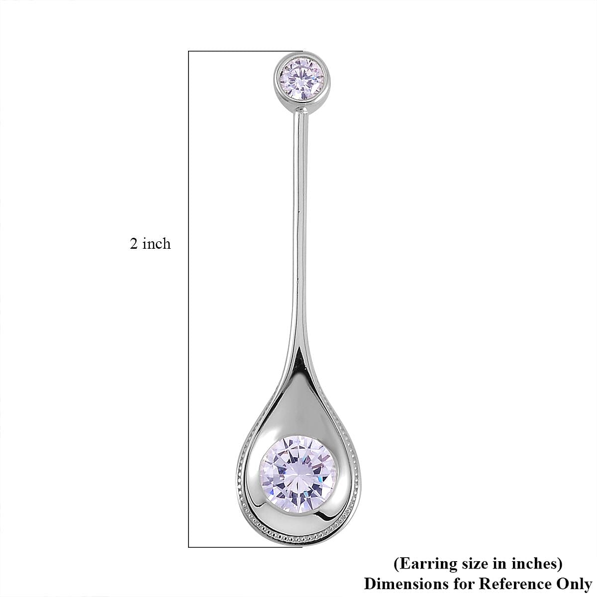 Lustro Stella Finest CZ Dangle Earrings in Rhodium Over Sterling Silver 7.65 ctw image number 5