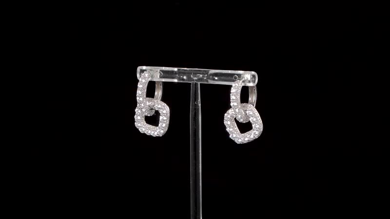 Simulated Diamond Dangle Earrings in Rhodium Over Sterling Silver 7.50 ctw