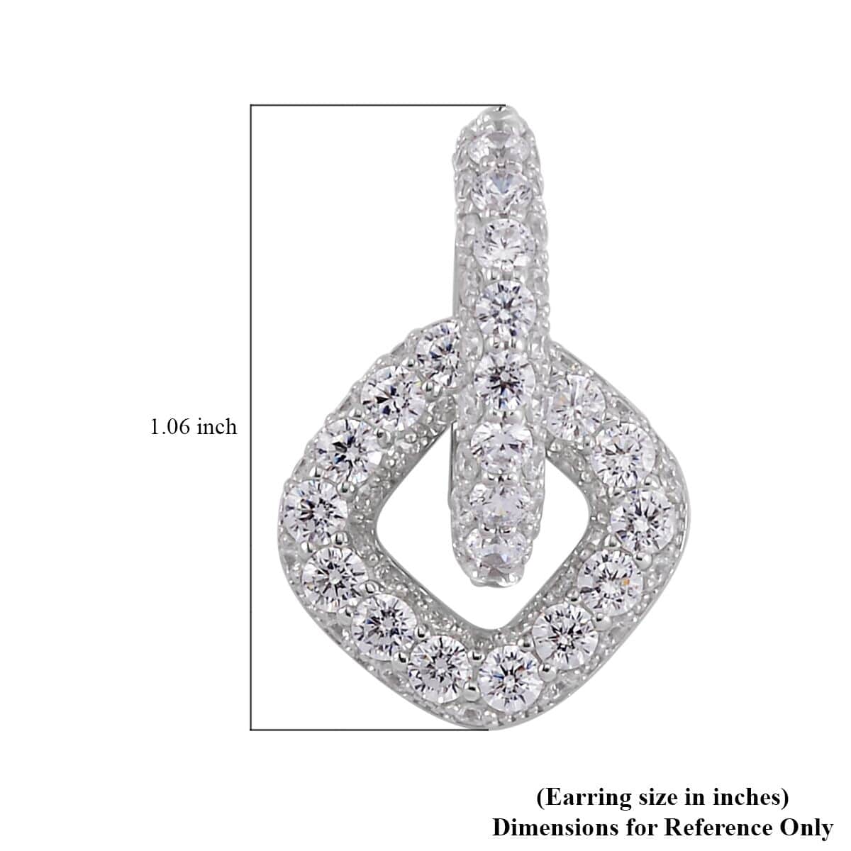 Lustro Stella Finest CZ Dangle Earrings in Rhodium Over Sterling Silver 7.50 ctw image number 5