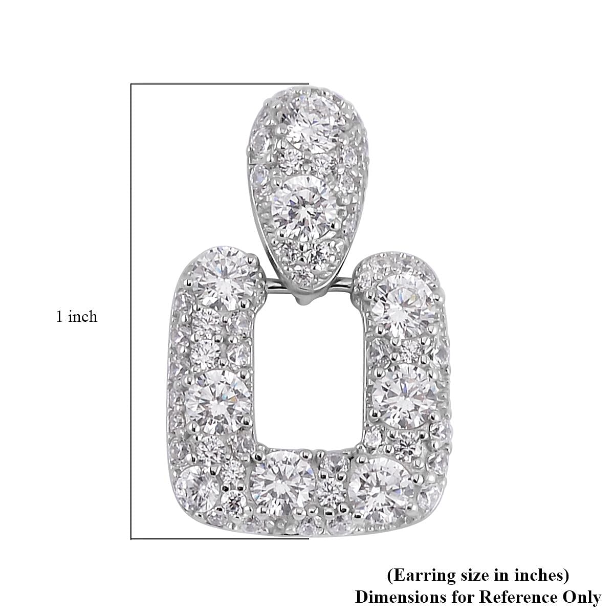 Lustro Stella Finest CZ Dangle Earrings in Rhodium Over Sterling Silver 7.90 ctw