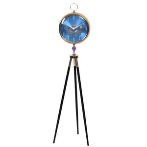 Blue Antique Grandfather Quartz Clock with Tripod Metal Stand