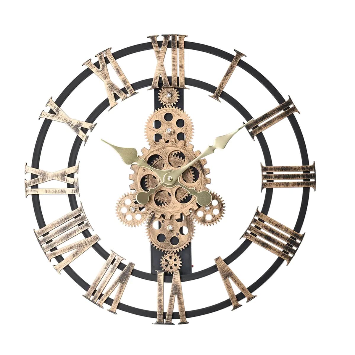 Gold Color Gear Wall Clock (16.92"x16.92"x1.97") image number 0