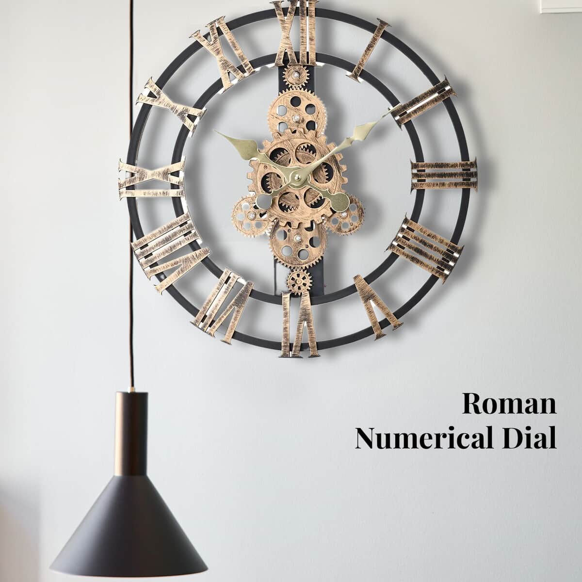 Gold Color Gear Wall Clock image number 3