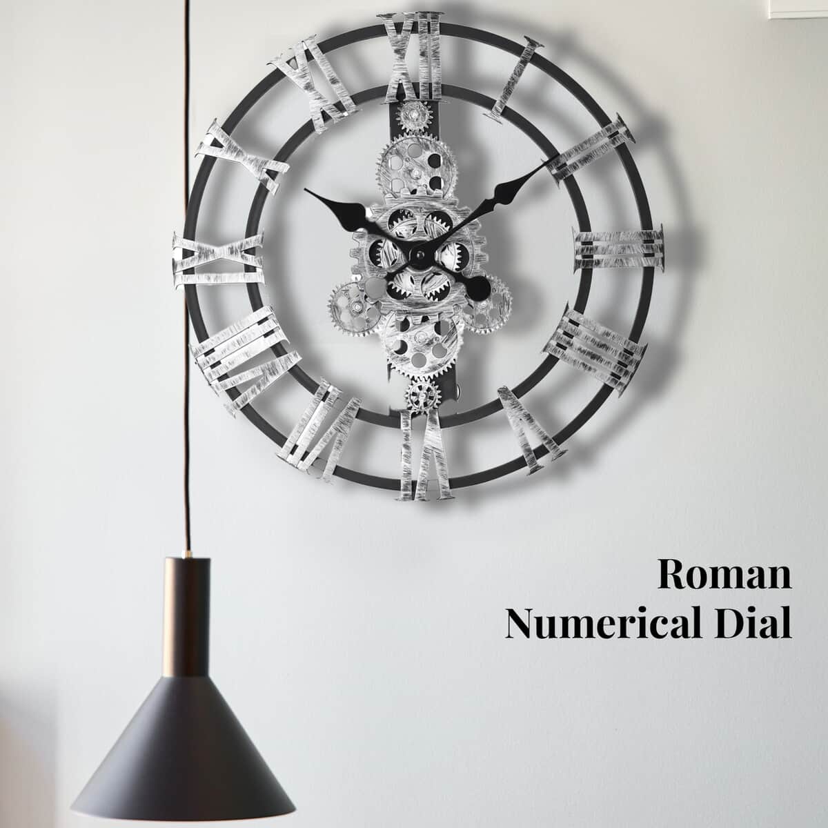 Silver Color Gear Wall Clock image number 3