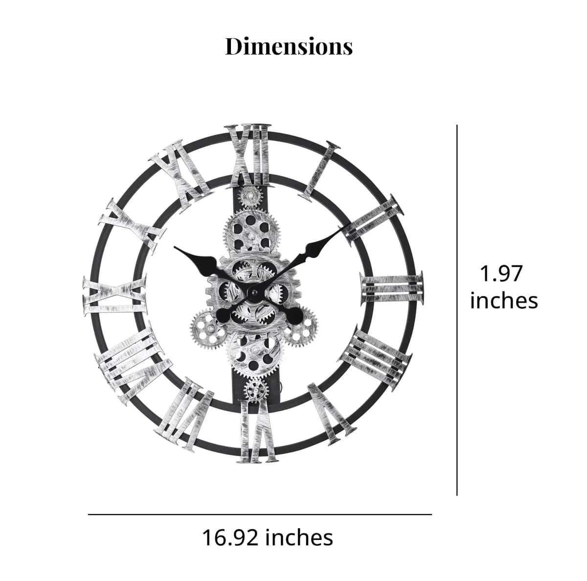 Silver Color Gear Wall Clock image number 6