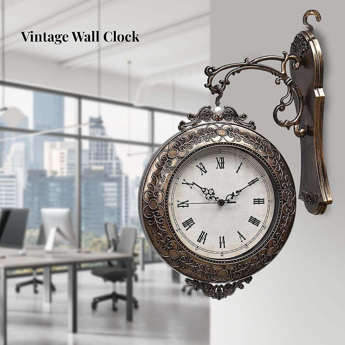 Bronze Decorative Vintage Wall Clock image number 1