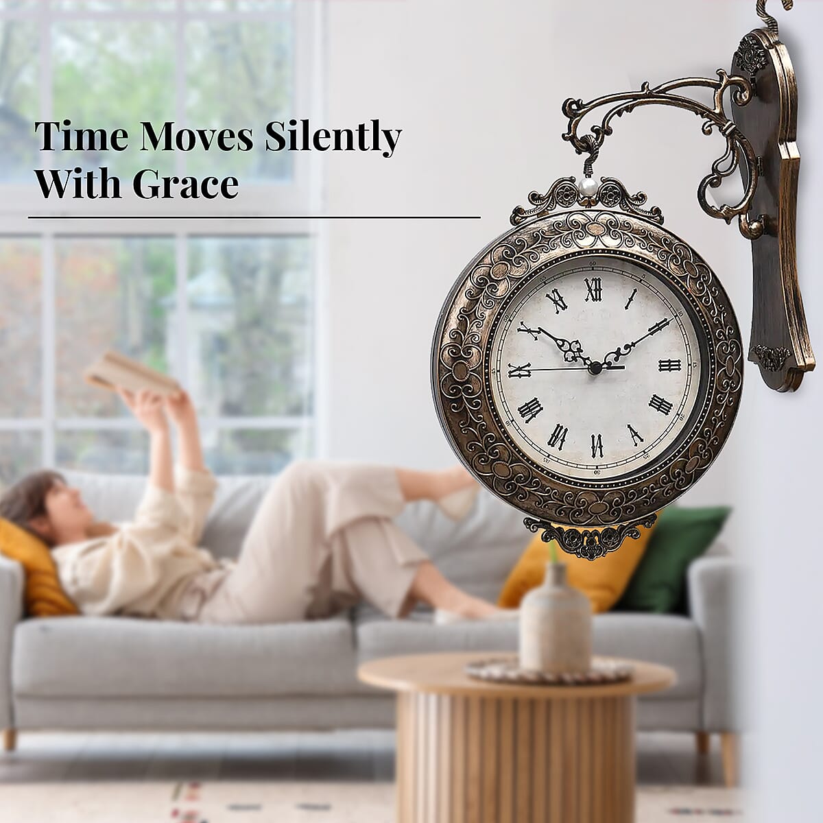 Bronze Decorative Vintage Wall Clock image number 2