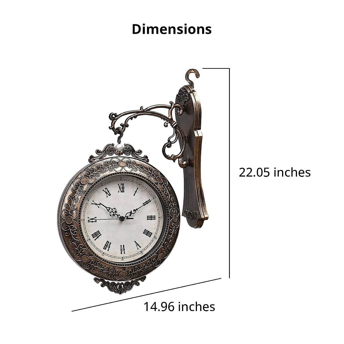Bronze Decorative Vintage Wall Clock image number 6
