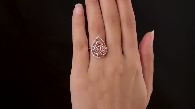 Blush Tourmaline, Multi Gemstone Ring in Vermeil RG Over Sterling Silver (Size 10.0) (Del. in 8-10 Days) 3.15 ctw