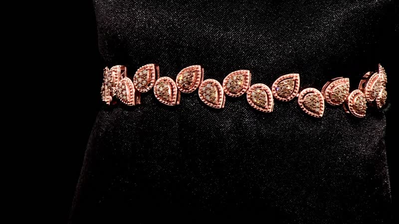 D'Joy Natural Champagne Diamond 2.00 ctw Bracelet in Vermeil Rose Gold Over Sterling Silver (7.25 In)