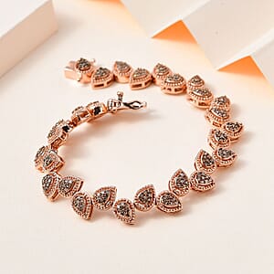 D'Joy Natural Champagne Diamond 2.00 ctw Bracelet in Vermeil Rose Gold Over Sterling Silver (7.25 In)